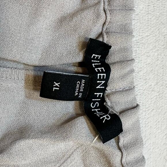 Eileen Fisher Grey Pants sz XL 100% Silk Cropped Pants - Picture 5 of 5